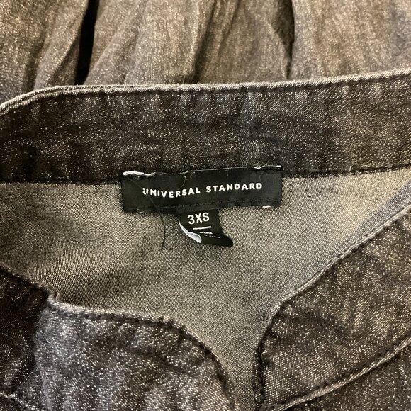 Universal Standard Shirt Dress 3XS Muted Black-Gray Half Button Long Sleeve - Picture 11 of 11